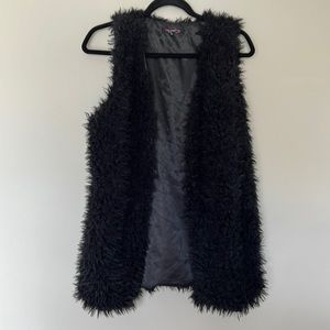 Black fur vest